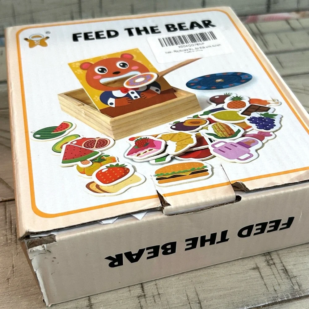 Wooden Feeding Toy - Montessori Pretend Play Food Set for Toddlers 1-4 NIB